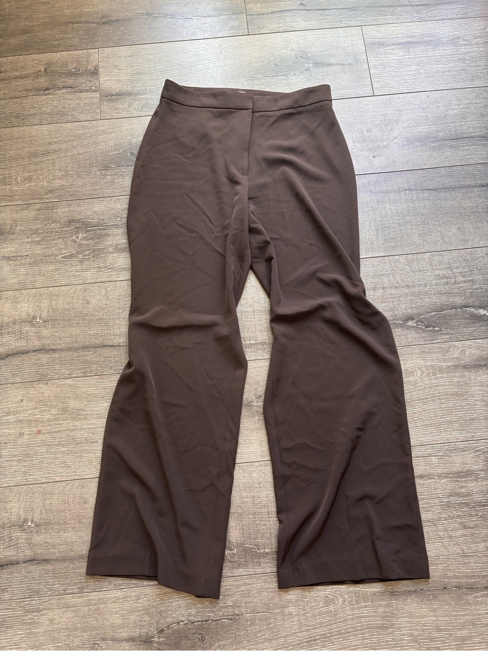 Classic High-Waist Brown Wide-Leg Pants